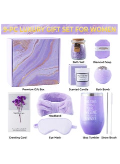 Luxury Spa Gift Basket for Mom & Teacher - Purple Tumbler, Candle & Bath Salt (Thank You/Anniversary Gift for Her) - pzsku/Z0DC1CE6F297D1C8956A4Z/45/_/1732264862/eebe5d76-10d3-4cb5-99b6-c49c9078c4f3