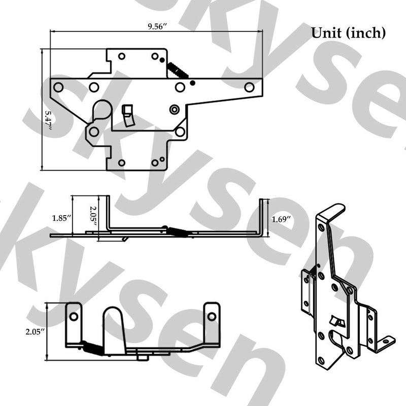 skysen Stainless Steel Self Closing Vinyl Fence Single Gate Hinge and Latch Hardware Kit -2 Hinges and 1 Latch (Single Gate Kit) - Image 5