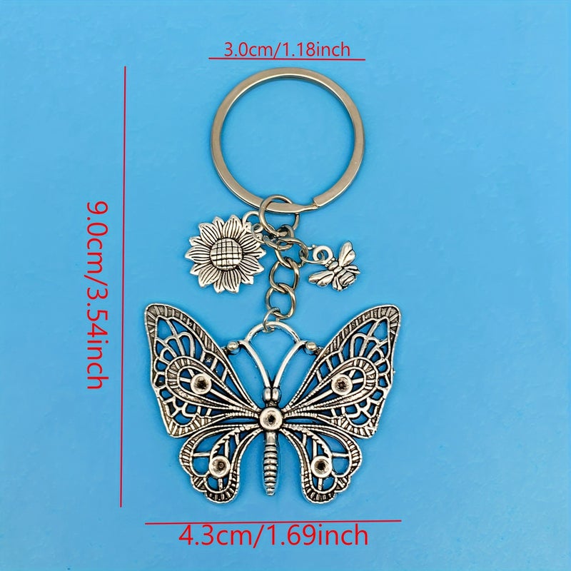 Selling Plant Insect Collection Vintage Alloy Series Keychain Pendant Car Backpack Hanging Pendant - Image 4