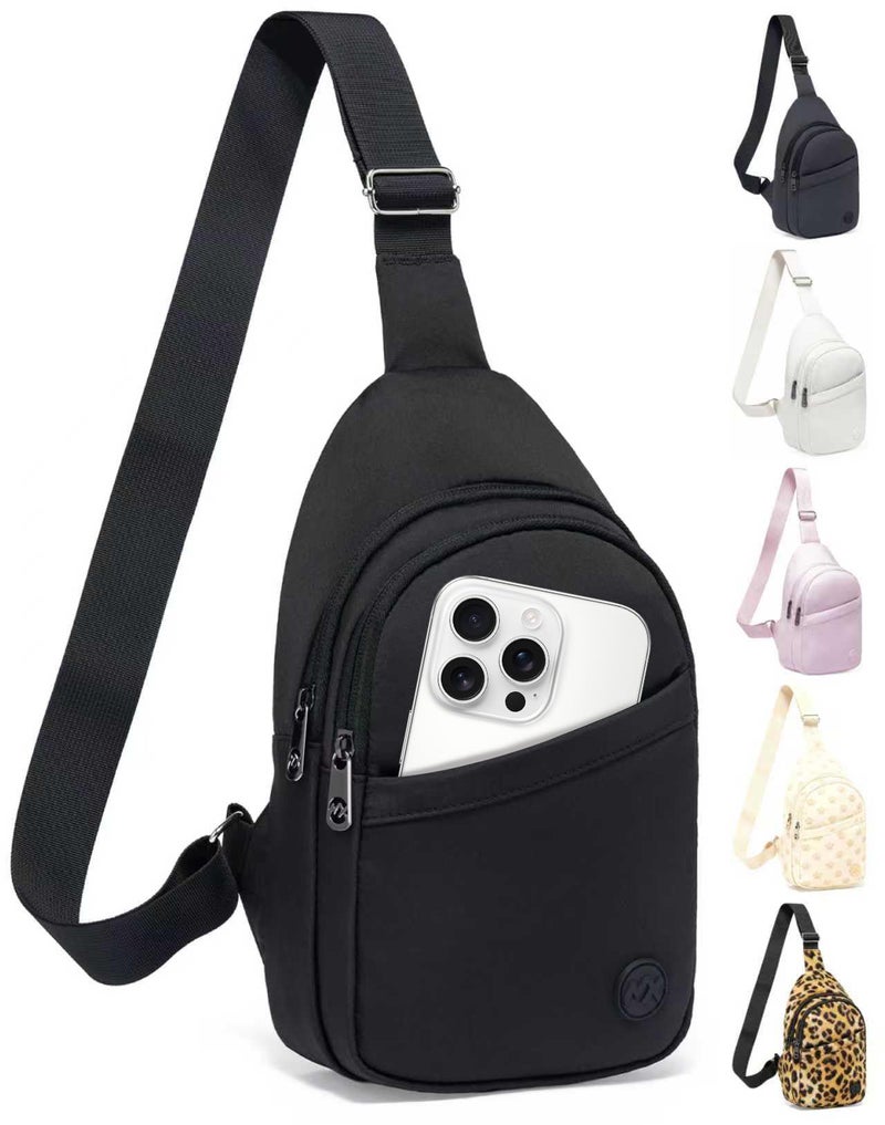 MAXTOP Crossbody Bags for Women Men Lightweight Sling Bag Fanny Pack for Travel Casual Outdoors Gifts for Family Black - Image 1