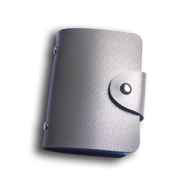 Multi-Slot Card Holder Anti-theft RFID Blocking Saffiano-Silver 