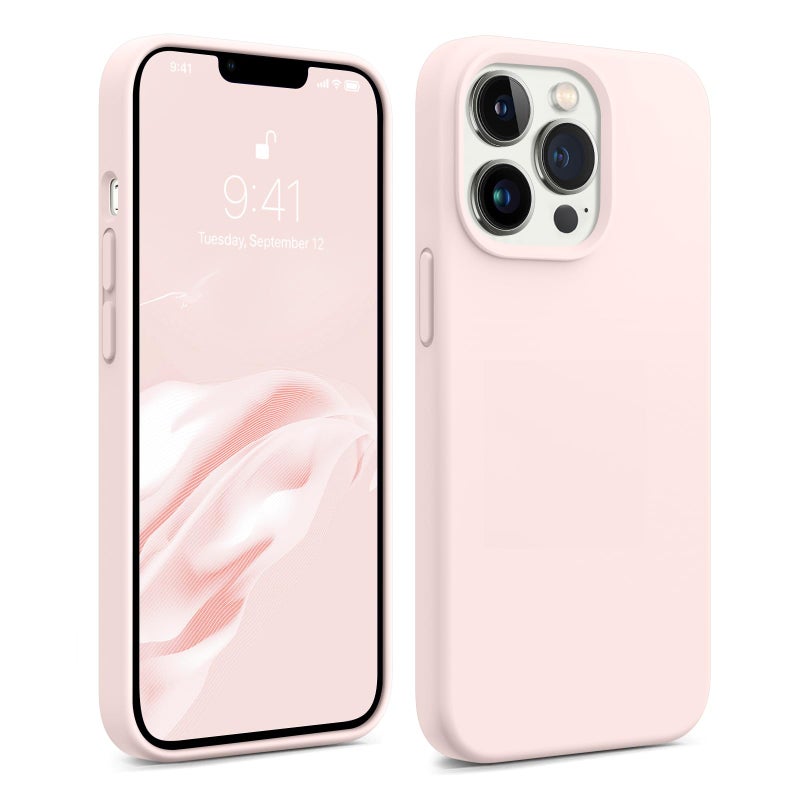 AOTESIER Magnetic for iPhone 13 Pro Max Case, [Compatible with MagSafe] [Military Shockproof Protection] Silicone Phone Case with Soft Anti-Scratch Microfiber Lining, 6.7 inch, Chalk Pink - Image 1