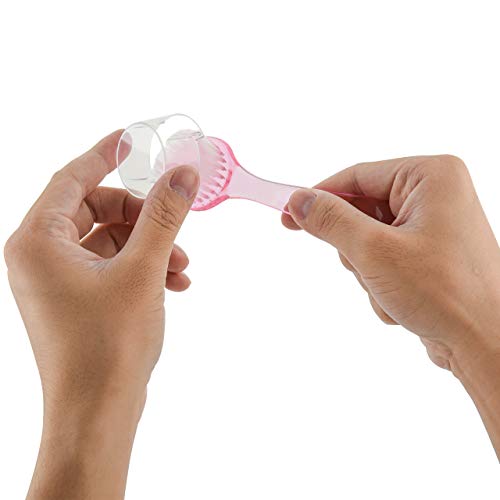 CM Pack of 4 Nail Brushes Manicure Fingernail Scrubbing Cleaning Brushes with Round Cover Long Handle for Hands Nails Toenails Cleaning - Image 4