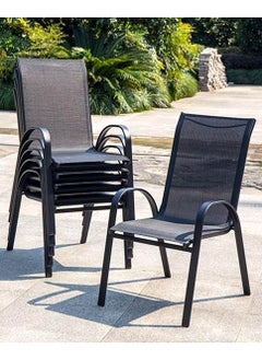 Living Outdoor Garden Table Set 6 Chair And Table Brown Set 150*90cm.  - Image 4