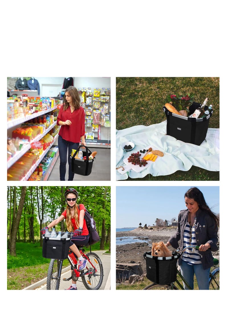 Generic - Pet Bicycle Basket for Small Dogs and Cats, Detachable Handlebar Carrier, Easy Install, Folding Design, Ideal for Shopping, Commuting, Camping, and Outdoor Adventures. - Image 1