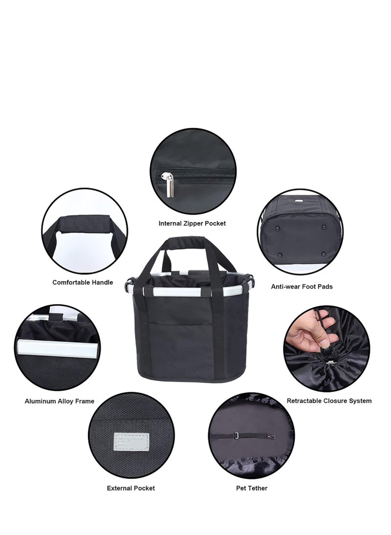 Generic - Pet Bicycle Basket for Small Dogs and Cats, Detachable Handlebar Carrier, Easy Install, Folding Design, Ideal for Shopping, Commuting, Camping, and Outdoor Adventures. - Image 1