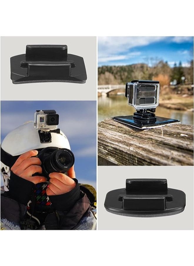 Generic - Set of Helmet Adhesive Mount Set, Flat Curved Helmet Adhesive Mounts with Accessories Kit, Compatible with GoPro - Image 1