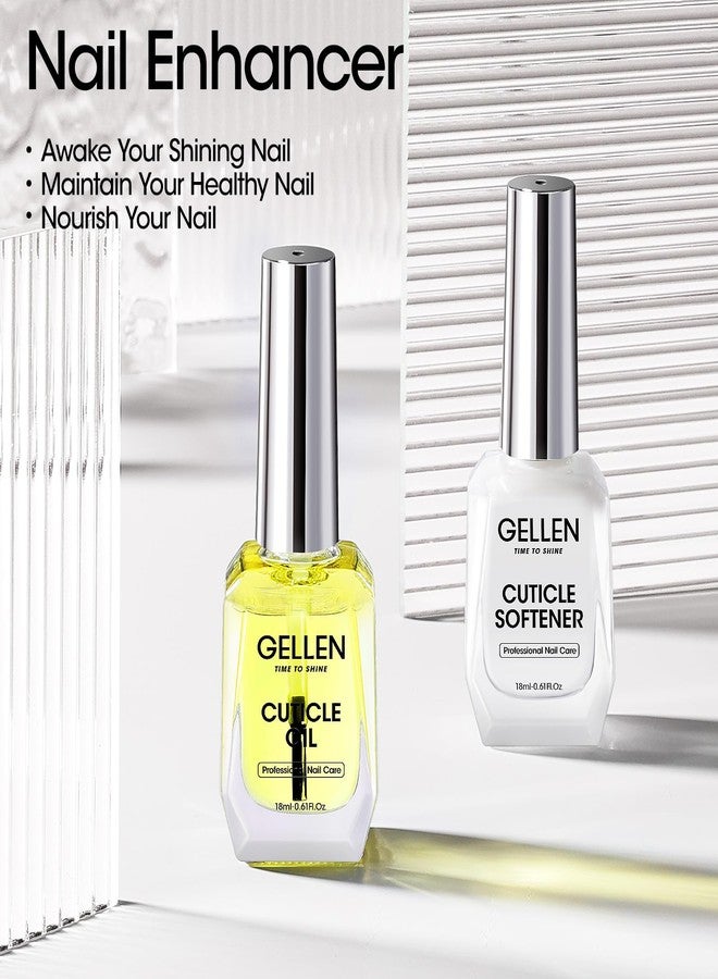 Gellen Cuticle Oil & Softener for Nails, 2 Pcs 18ml Cuticle Remover & Strengthener, Nail Cuticle Protector, 2 in 1 Nail Care Kit for Cuticle Removing & Repairng Manicure Essentials for Gel Nail Polish - Image 2