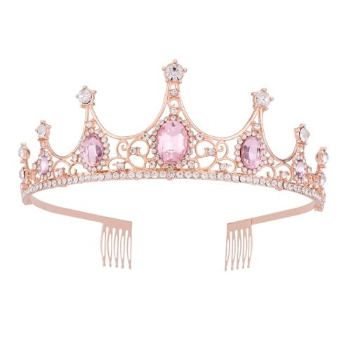Vofler Rapunzel Costume for Women Tiara Crown, Vofler Pink Crown Princess Peach Costume Adult Glinda Girls Princess Diaries Daisy Bubblegum Tiaras Headband Accessories for Mermaid Tangled Birthday Halloween - Image 1
