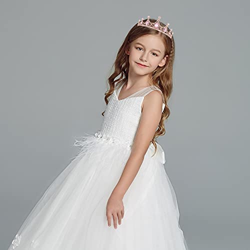 Vofler Rapunzel Costume for Women Tiara Crown, Vofler Pink Crown Princess Peach Costume Adult Glinda Girls Princess Diaries Daisy Bubblegum Tiaras Headband Accessories for Mermaid Tangled Birthday Halloween - Image 3