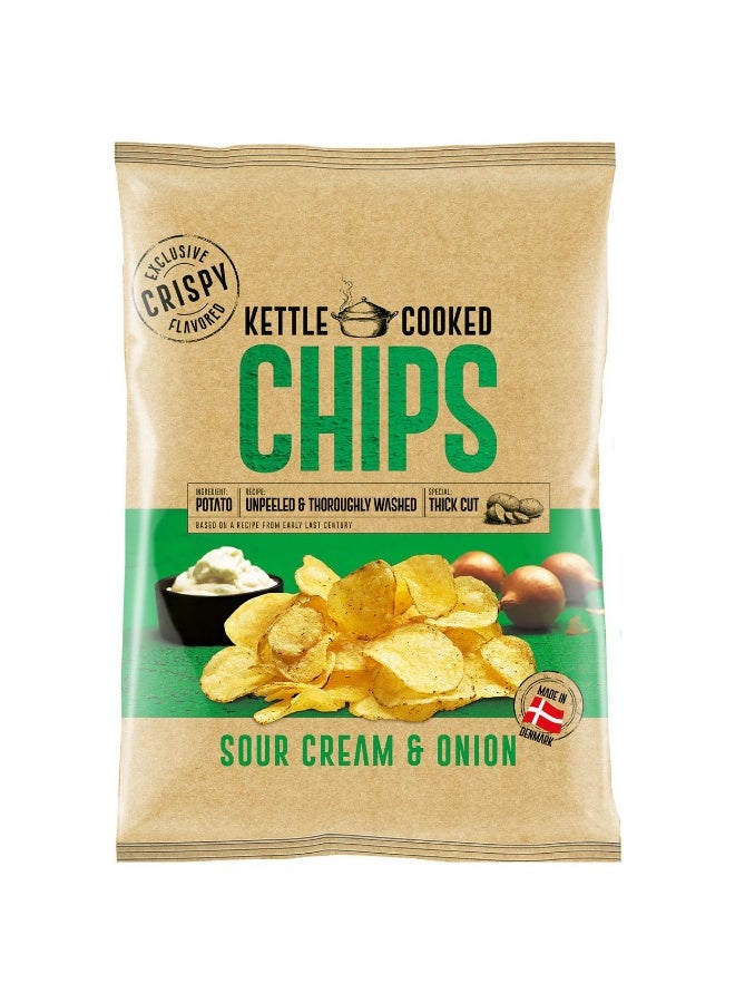OK Snacks Kettle Chips SOUR CREME & ONION (150g)