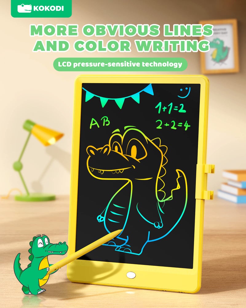 KOKODI تابلت كتابة LCD من كوكودي، لوح رسم ملون بحجم 10 بوصات، لوحات رسم إلكترونية قابلة للمسح وإعادة الاستخدام، لعبة تعليمية وتعلمية للأطفال من 3-6 سنوات، - Image 2