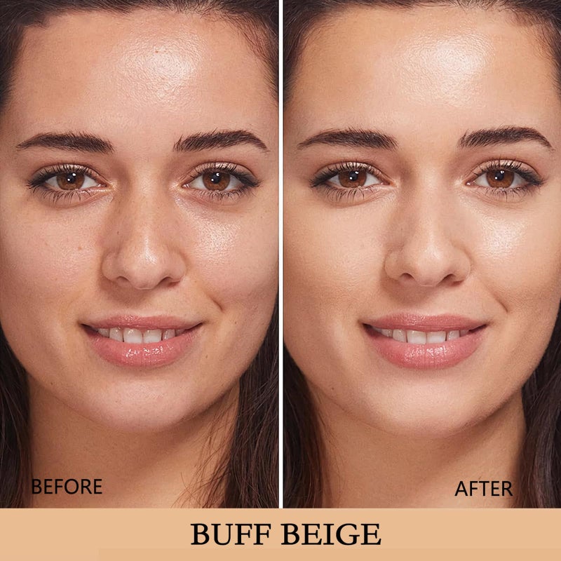 SuperThinker Air Cushion CC Cream Foundation Makeup, BB Cream Makeup, Color Correcting CC Cream, Tattoo cover up, Natural Full Coverage Foundation, Moisturizing Concealer Brighten,Even Skin Tone (Buff Beige) - Image 2