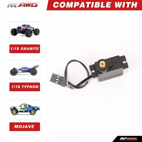 RCAWD 12kg Higher Torque Micro Metal Gear Servo Set for ARRMA Mojave Typhon Granite Grom Losi n Upgrades for Spektrum SPMSSX110 - Image 5