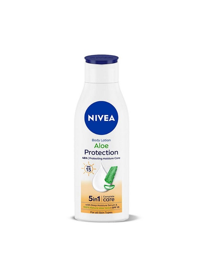 نيفيا لوشن الجسم NIVEA Aloe Protection 200 مل | عامل حماية من الشمس 15 | مستخلصات الصبار | مصل ترطيب عميق | للرجال والنساء | جميع أنواع البشرة - Image 1