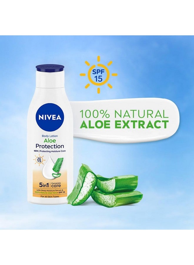 نيفيا لوشن الجسم NIVEA Aloe Protection 200 مل | عامل حماية من الشمس 15 | مستخلصات الصبار | مصل ترطيب عميق | للرجال والنساء | جميع أنواع البشرة - Image 2