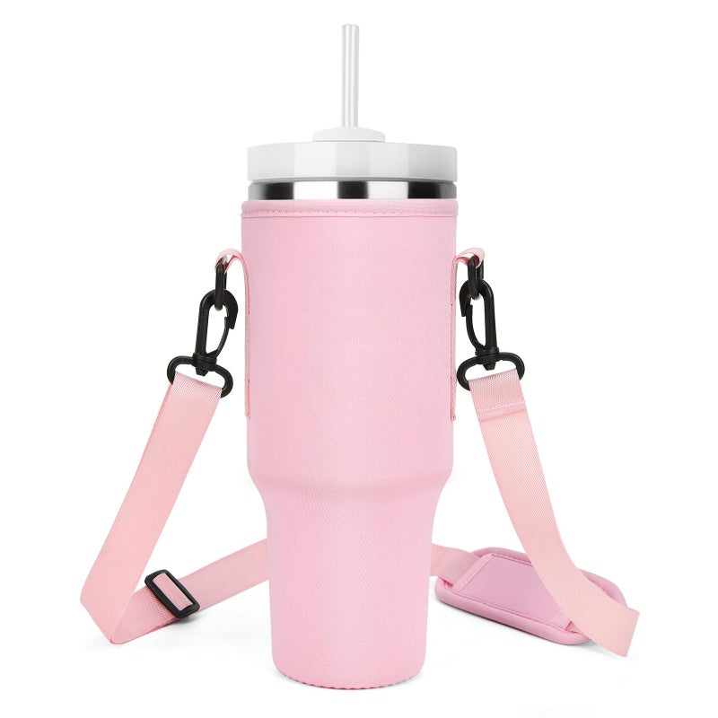 Diving material ice cup set custom stanley slung kettle bag Stanley 40oz thermos cup bag protective cover Pink (no zipper bag) 