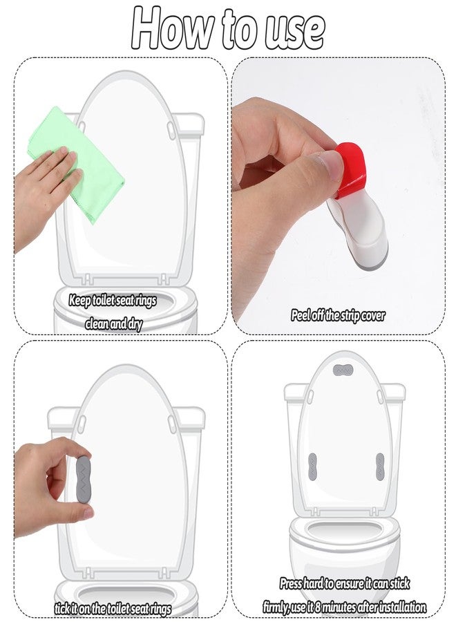 Grevosea 8Pcs Toilet Seat Riser Pads, Toilet Seat Spacers for Bidet with 2 Heights Adjustment Self Adhesive Toilet Seat Bumpers Bidet Attachment for Cushioning & Protection - Image 5