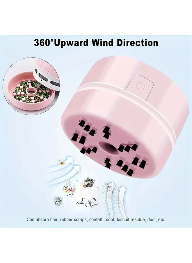 Mini Desktop Vacuum Cleaner Pink For Diamond Painting Spill Cleanup Organizer - Image 4