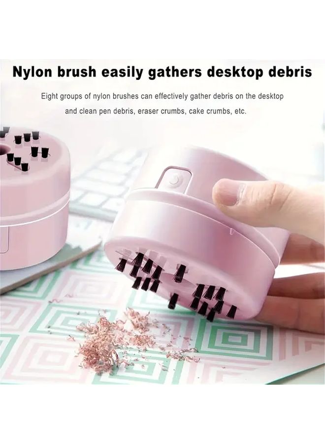 Mini Desktop Vacuum Cleaner Pink For Diamond Painting Spill Cleanup Organizer - Image 3
