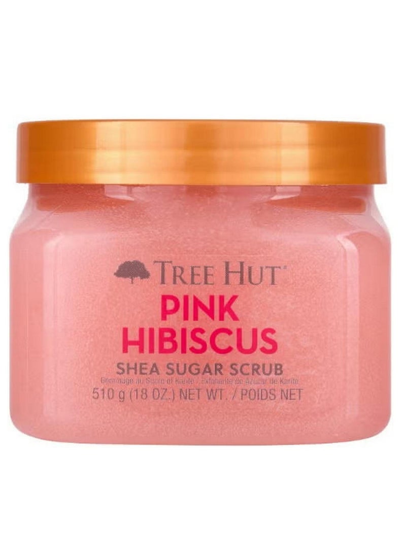 Tree Hut Pink Hibiscus Shea Sugar Scrub Exfoliating Hydrating & Moisturizing Body Scrub 510G - Image 1