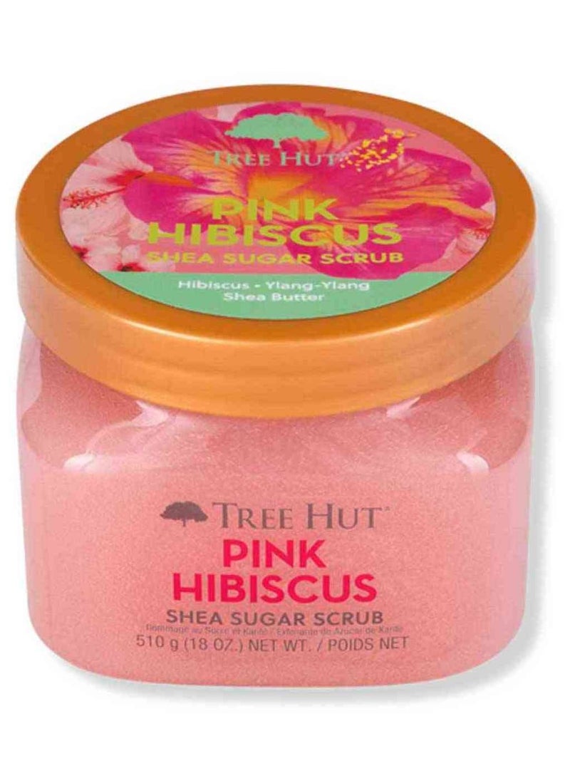 Tree Hut Pink Hibiscus Shea Sugar Scrub Exfoliating Hydrating & Moisturizing Body Scrub 510G - Image 2