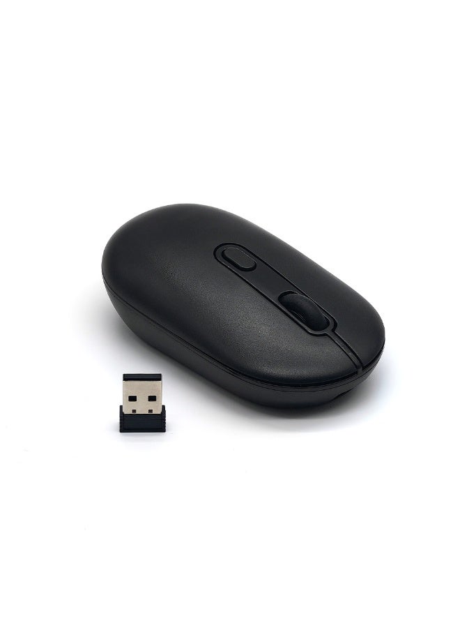 Wireless Bluetooth Gaming Mouse for Windows, Mac, IOS, Android, Dual Mode (Bluetooth 5.1 + USB 2.4Ghz) Mouse with USB Receiver, 800/1200/1600 DPI, Black  - Image 2