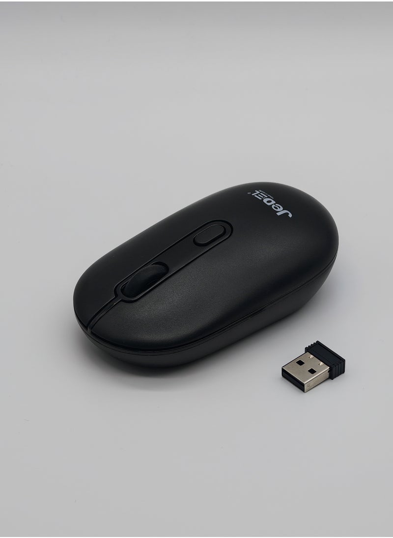 جي ديل - ماوس ألعاب لاسلكي WD133 بتقنية بلوتوث، متوافق مع أنظمة ويندوز وماك وiOS وأندرويد، وضع مزدوج (بلوتوث 5.1 + يو إس بي 2.4 جيجاهرتز) مع مستقبل يو إس بي، بدقة 800/1200/1600 نقطة في البوصة، لون أسود - Image 1