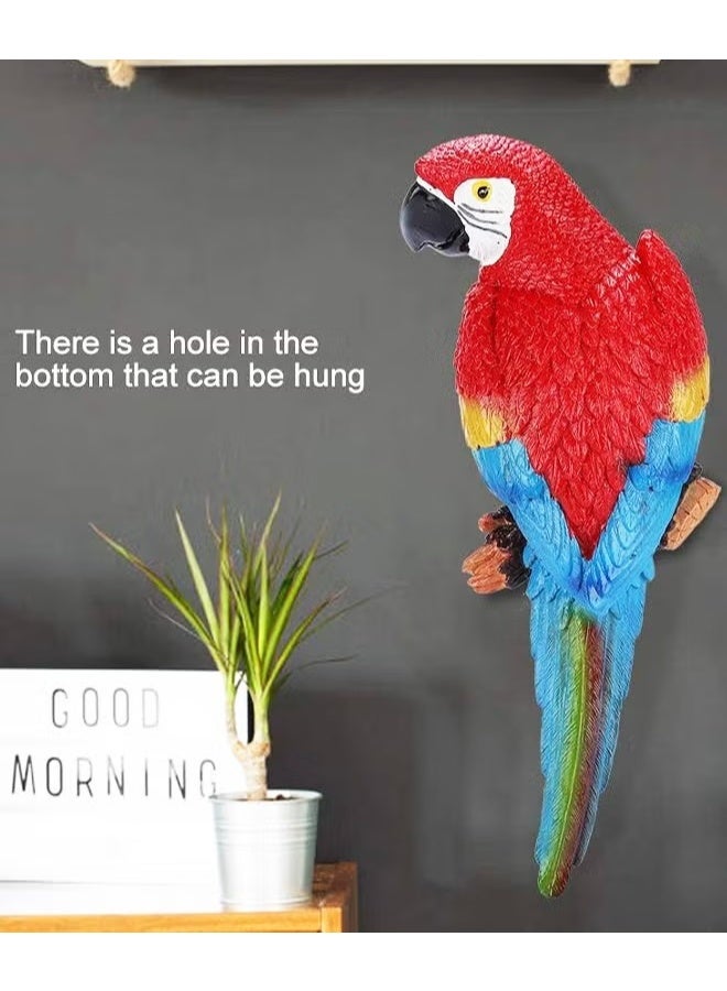 EETU Parrot Statues,Decor Outdoor Bar Decorations,Realistic Parrot Statues for Outside,Lifelike Bird Sculptures, Garden Patio Yard Lawn Figurines for Tropical Animal Tree Wall - Image 2