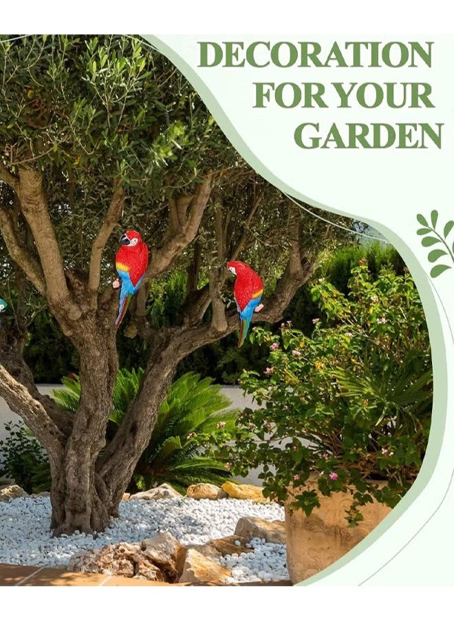 EETU Parrot Statues,Decor Outdoor Bar Decorations,Realistic Parrot Statues for Outside,Lifelike Bird Sculptures, Garden Patio Yard Lawn Figurines for Tropical Animal Tree Wall - Image 5