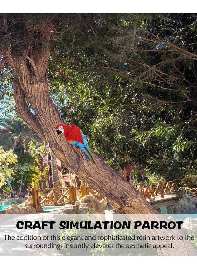 EETU Parrot Statues,Decor Outdoor Bar Decorations,Realistic Parrot Statues for Outside,Lifelike Bird Sculptures, Garden Patio Yard Lawn Figurines for Tropical Animal Tree Wall - Image 3