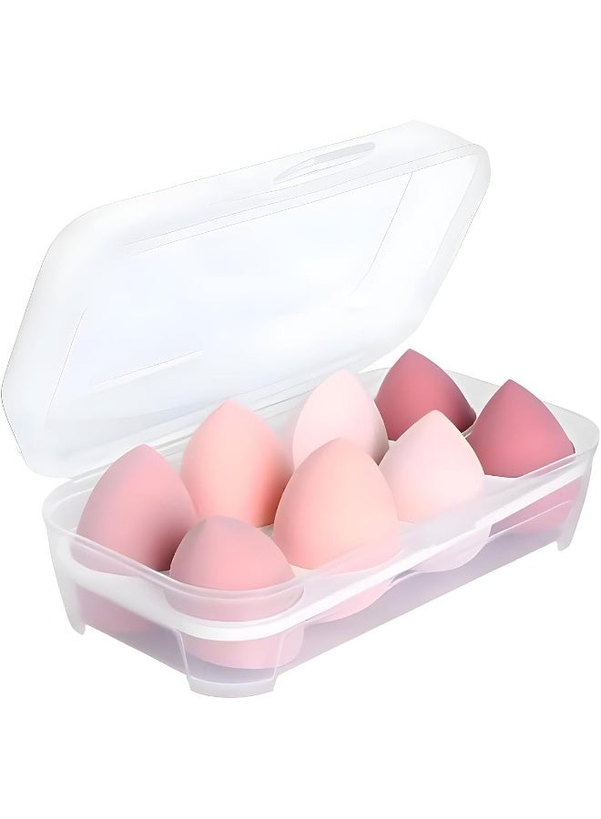 MOMENT 8-Pack Make Up Sponge Set, Face Beauty Make Up Sponges Blender Makeup Eggs With Case Latex-Free Vegan Foundation Applicator Makeup Puff For Powder Cream - Image 1