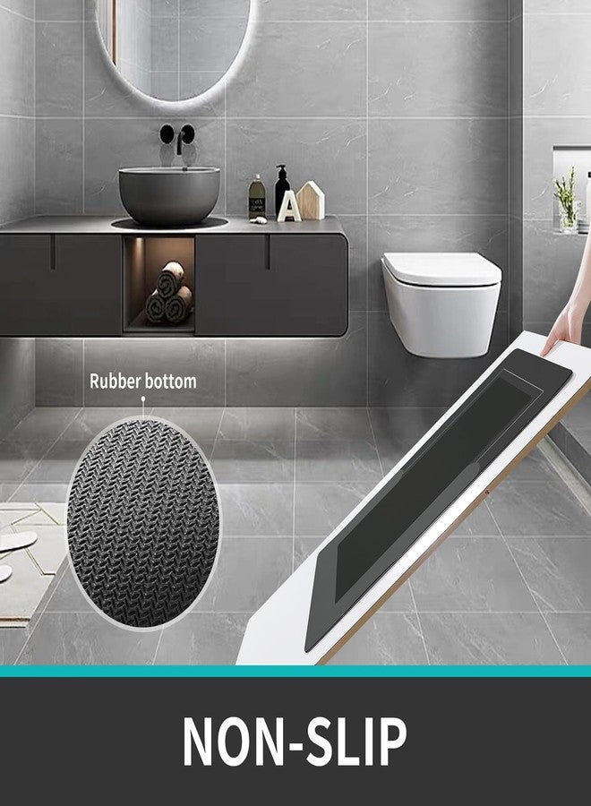 Schweek 3Pcs Absorbent Bath Mat Rug Sets, Non-Slip Quick Dry Bathroom Rugs with Toilet Mats Rubber Floor Bath Mats for Tub, Shower and Bathroom, Dark Grey - Image 4