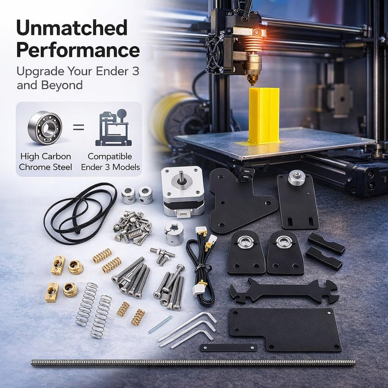 طابعة ثلاثية الأبعاد محور Z مزدوج برغي القيادة مجموعة المحركات، أجزاء الترقية لـ Ender 3 V2، طابعة ثلاثية الأبعاد مجموعة محور Z - استقرار محسن، طبقات دقيقة، مثالي لعشاق الطباعة ثلاثية الأبعاد - Image 3