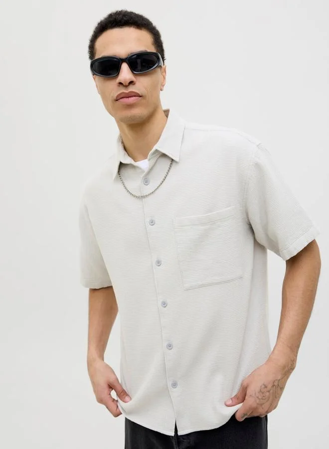 JACK & JONES JCODYNAMIC Waffle Knit Relaxed Fit Shirt