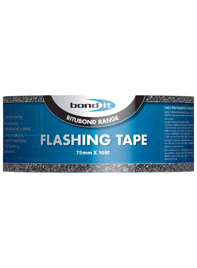 بوند إت شريط فلاشينغ ٧٥ مم × ١٠ م – شريط سقف لاصق مقاوم للماء بلون الرصاص، مقاوم للثنيات والتمزق، مثالي لإصلاح الأسقف وإحكام السدّ. - Image 2