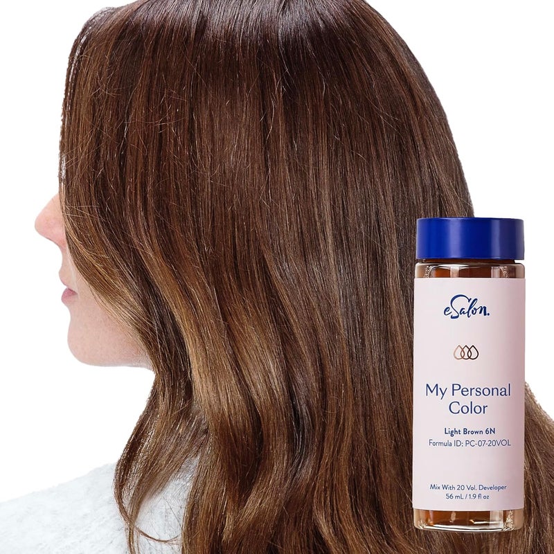 eSalon Permanent Hair Color  Hair Dye  Light Brown  ProfessionalGrade AmmoniaFree Personal Colorist for Up To 100 Gray Coverage on All Hair Types