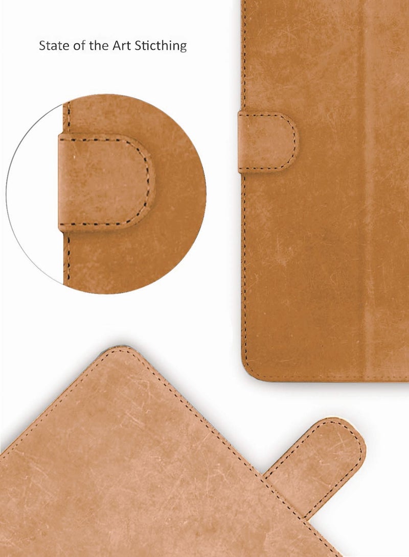 Wtech Apple iPad Air 2025 (7th Generation) M3 13 inch WTech PU Leather Magnetic Closure Flip Case Cover - Light Brown - Image 5