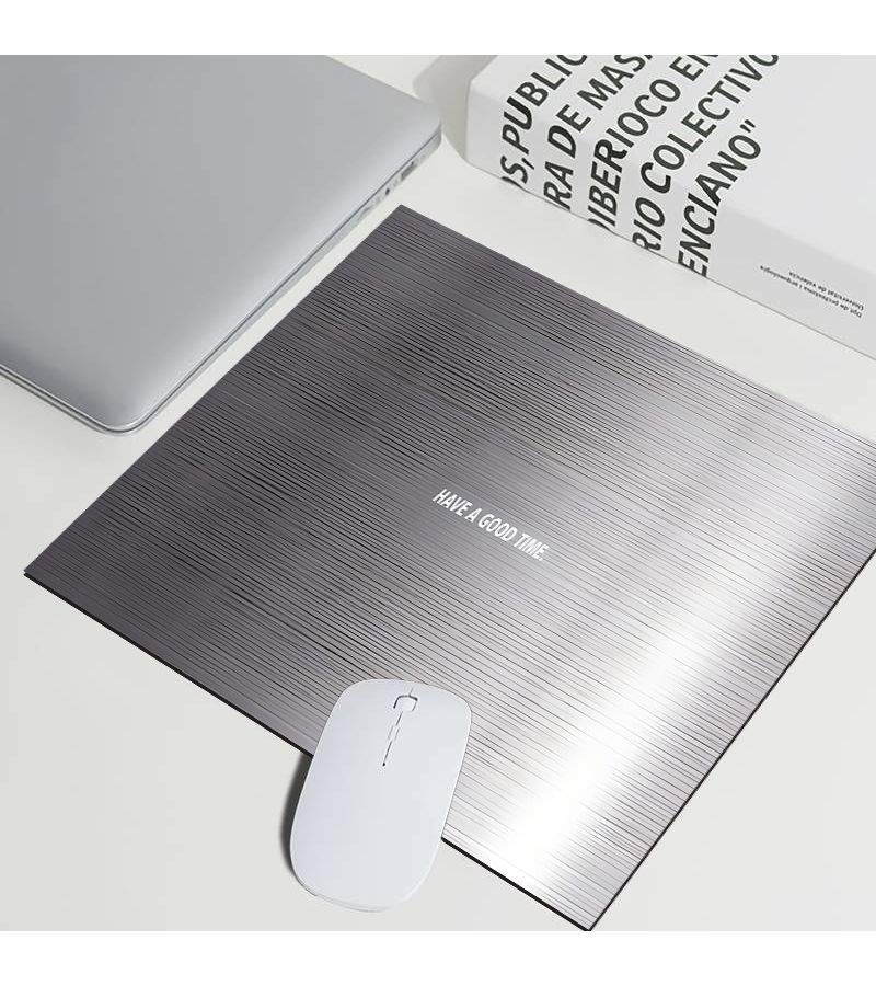 1pc Oversized Gaming Mouse Pad 27.6 X 11.8 Inches Diatom Mud Material Silvery Brushed Have A Good Time Pattern Non Slip Rubber Base Durable Washable For Gamers Office School E Sports Home Decor - Image 3