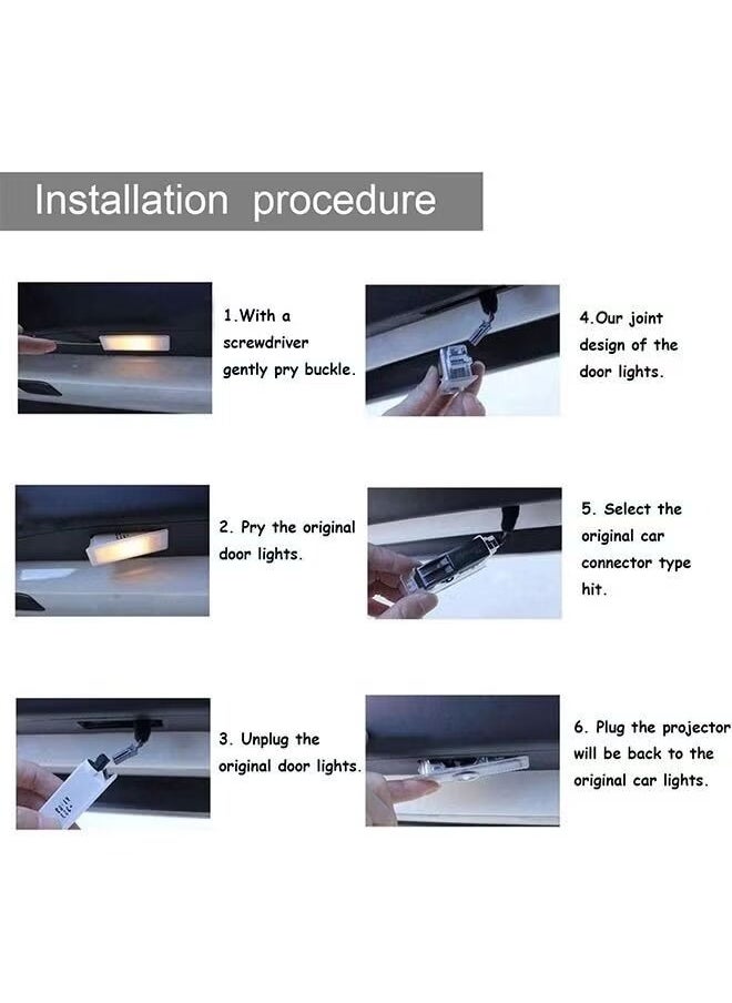MVAQKLM  4 Pack LED Car Door Logo Light Projector, Welcome Laser Lights Car Door Courtesy Lights 3D Logo Door Lights White LED Projector Lamps for RXESGXLSLXISGSRCUX Series Lexus Door Light Replacement  - Image 5