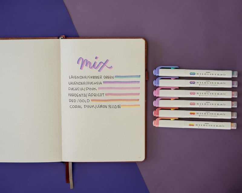 Zebra Pen Mildliner Mix Dual Color Highlighter Marker Set, Chisel Tip, Ideal for Bible Highlighting, No Bleed, Assorted Colors, 6-Pack (77706) - Image 3