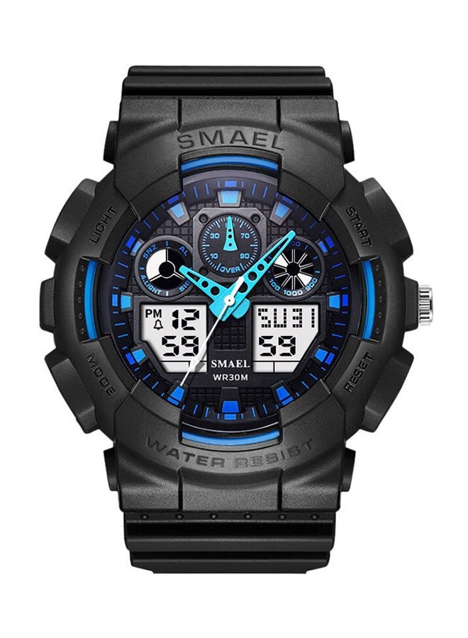 NIBEMINENT unisex Water Resistant Silicone Analog+Digital Watch 1027