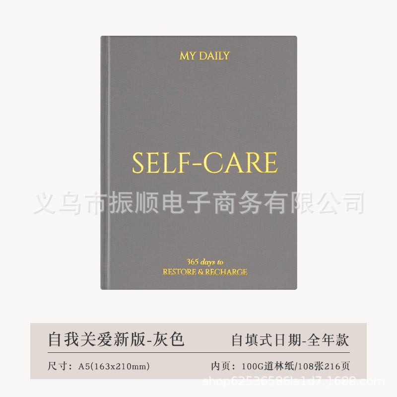 Gratitude Journal 365 A5 Gold-Edged English Edition Notebook Pink - Image 2