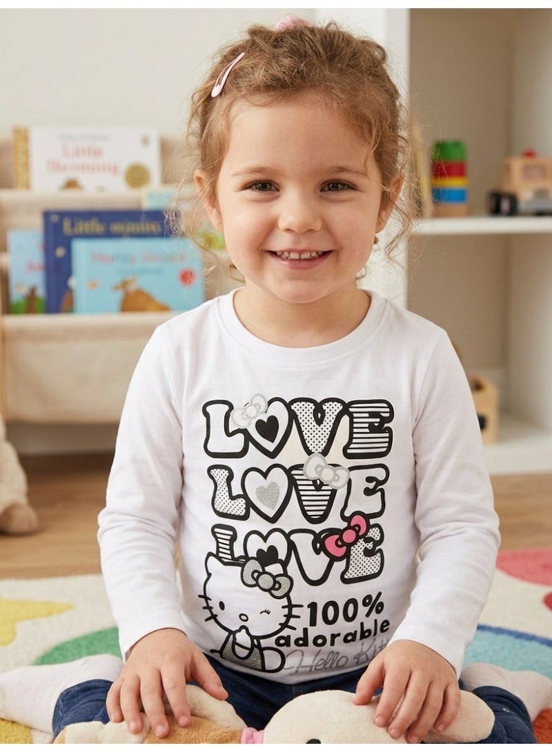 Hello kitty T-shirt long-sleeve 
100 % cotton by kids tv - Image 2