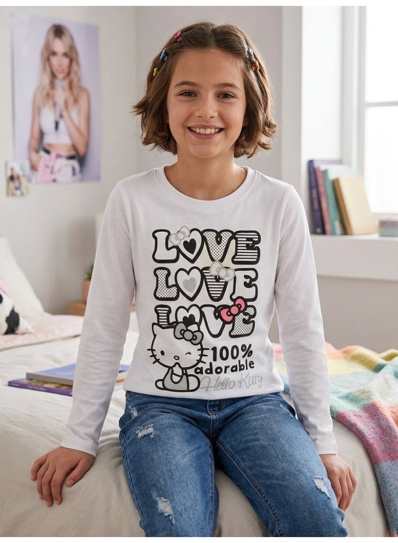 Hello kitty T-shirt long-sleeve 
100 % cotton by kids tv - Image 3