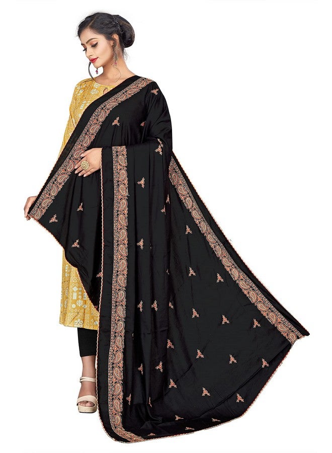 EBADAT EBADAT Women's Traditional Fully Embroidered Rayon Soft Long Skin-Friendly Namaz Hijab/Shawl/Wrap (2.25 Meters) - Perfect for Every Occasion - Image 1