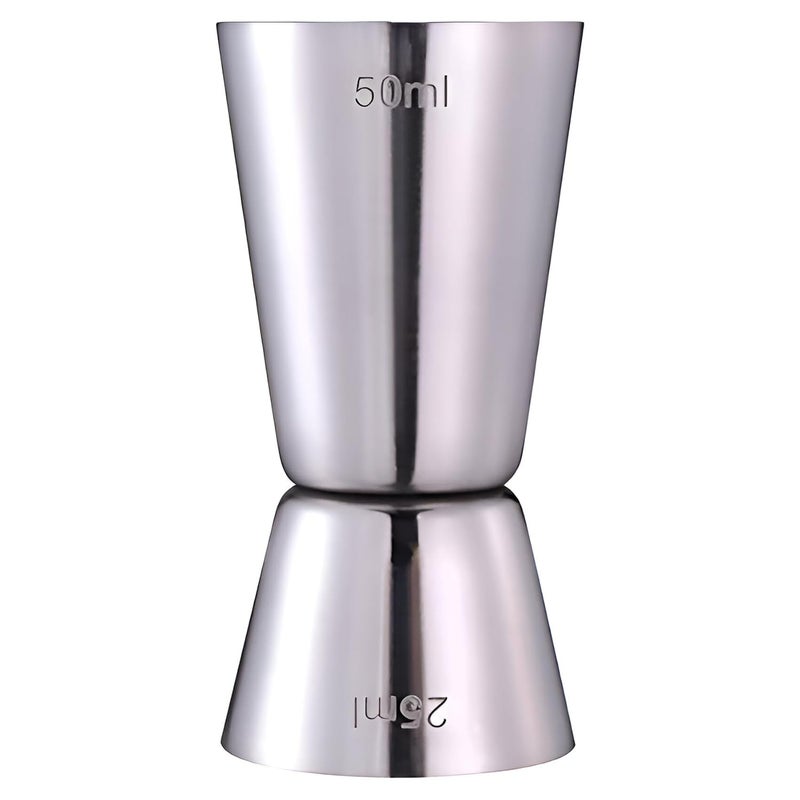 BIRDBRID JapaneseStyle Stainless Steel Cocktail Jigger BarwareBar Tools Stainless Steel Jigger DoubleSided Jigger Polished Silver 25 50 ml Pack Single - Image 1