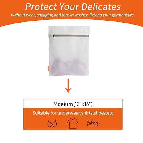 Polecasa 3Pcs 12 x 16 Inches Extra Durable Fine Mesh Laundry Bags with Sturdy Zipper for Delicates, Protect Clothes in Washing Machine, Laundry Room Essentials for College, Dorm (3 Medium) - Image 2