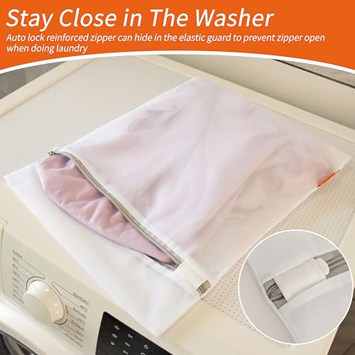 Polecasa 3Pcs 12 x 16 Inches Extra Durable Fine Mesh Laundry Bags with Sturdy Zipper for Delicates, Protect Clothes in Washing Machine, Laundry Room Essentials for College, Dorm (3 Medium) - Image 4