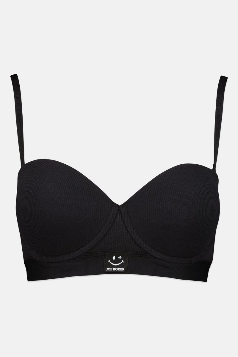 Joe Boxer Women 2 Pieces Brand Logo Padded Bra, Multicolor - Image 2